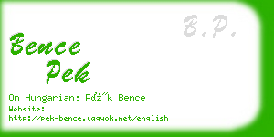 bence pek business card